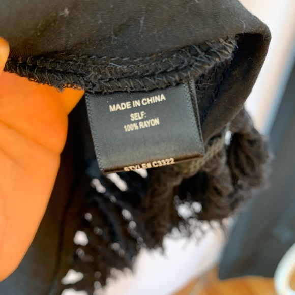 Haute Society Kimono Top Shirt Black Cover Up - Picture 3 of 5